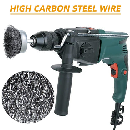 WUBOECE 10PCS Wire Cup Brush for Drill, High Carbon Steel Wire Drill Brush with 1/4" Hex Shank, Skilled in Handling Metal and Non-Metal Surfaces