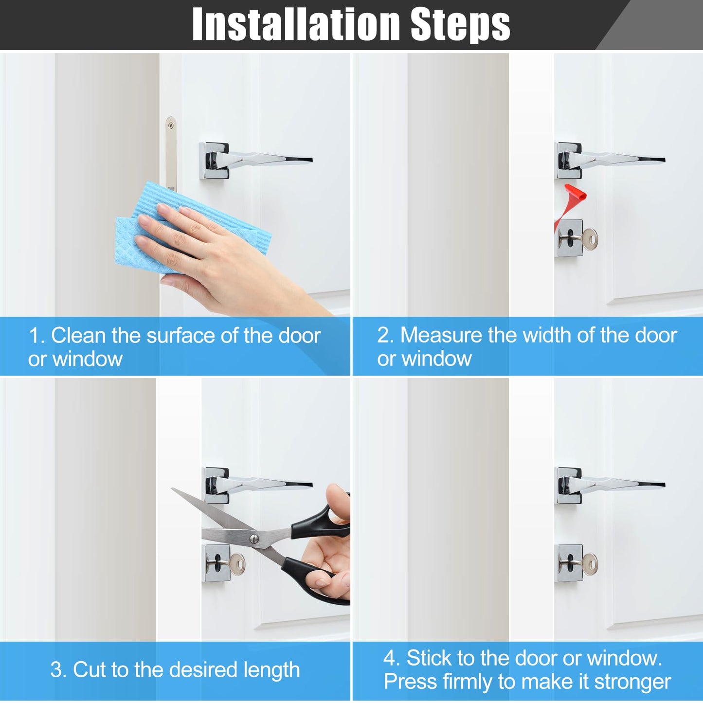 Draft Seal Tape for Doors and Windows 1 in x 20 Ft Silicone Weather Stripping Extra Thick 2mm Door Seal Strip with Strong Adhesive Draft Insulation Stopper Side Seal - White