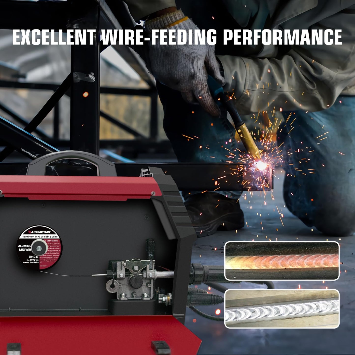 ARCCAPTAIN Silicon Aluminum Welding Wire ER4043 .035-Diameter, 1-Pound Spool