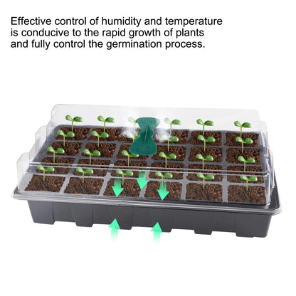 ANGTUO 5 Pack Seed Starter Tray with Dome Reusable 120cell Plant Germination Trays Indoor Propagation Planting Tray Seed Starter Kit Seedling Starter Trays (24 Cells per Tray)