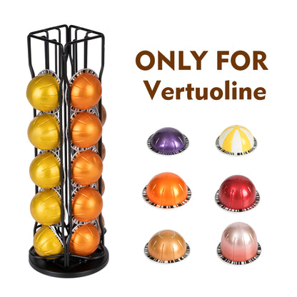 RECAPS Rotary Coffee Pods Holder Stand Compatible with Nespresso Vertuoline Capsules, Hold 20 Vertuo Coffee Pods Organizer with 360 Degree.