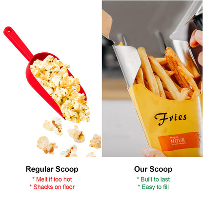 2 Pack Popcorn Scoop Stainless Steel French Fry Scooper Quick Fill Popcorn Bags for Popcorn Machine, Speed Hand Scoop Commercial Fry Bagger Scooper for French Fries, Snacks, Ice, Dried Nuts