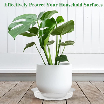 16 Pack 10inch/12inch Plant Saucer, Clear Plastic Plant Pot Saucer, No Holes Round Planter Drip Trays for Indoors & Outdoors Garden