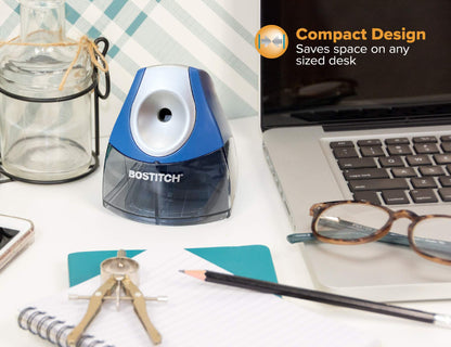 Bostitch Office Personal Electric Pencil Sharpener, Powerful Stall-Free Motor, High Capacity Shavings Tray, 7yr Warranty, Navy Blue (EPS4-KTBLUE)
