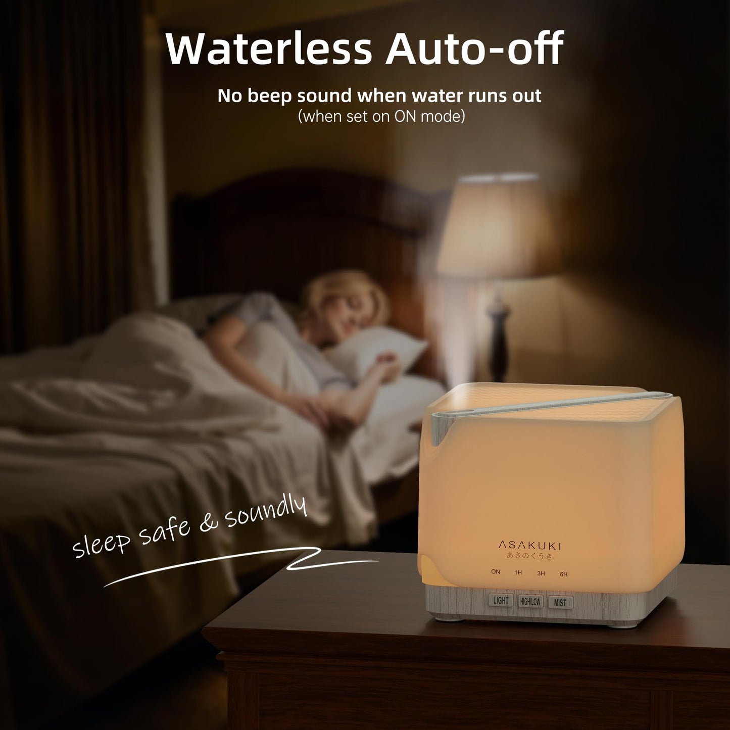 ASAKUKI 700 ml Essential Oil Diffuser, Multifunctional Ultrasonic Aromatherapy Fragrant Oil Vaporizer Humidifier with Timer, Auto-Off Safety Switch, and 7 LED Light Colors (White Wood)