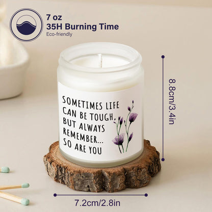 Shqiueos Birthday & Christmas Get Well Gifts for Women, Cancer Care Gifts for Women Inspirational Candle 7oz, Sympathy Gifts, Cheer up, Comfort, Surgery Recover, Encouragement Lavender Scented Candle
