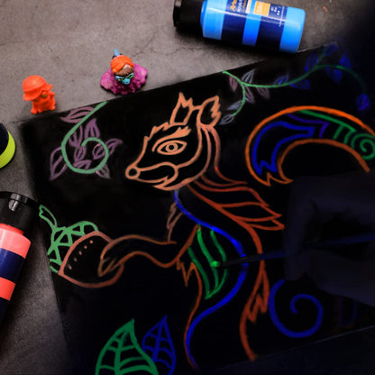 Artecho Acrylic Paint, Paint Set, 6 Neon & Glow in the Dark 2-in-1, 2 Oz Acrylic Paint Supplies for Wood, Fabric, Crafts, Canvas, Leather&Stone