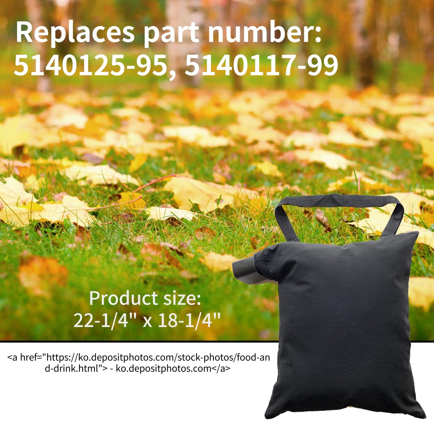 5140125-95 Leaf Blower Vacuum VAC Shoulder Bag - Compatible with Black & Decker BV2900 BV3100 - Replaces 5140117-99