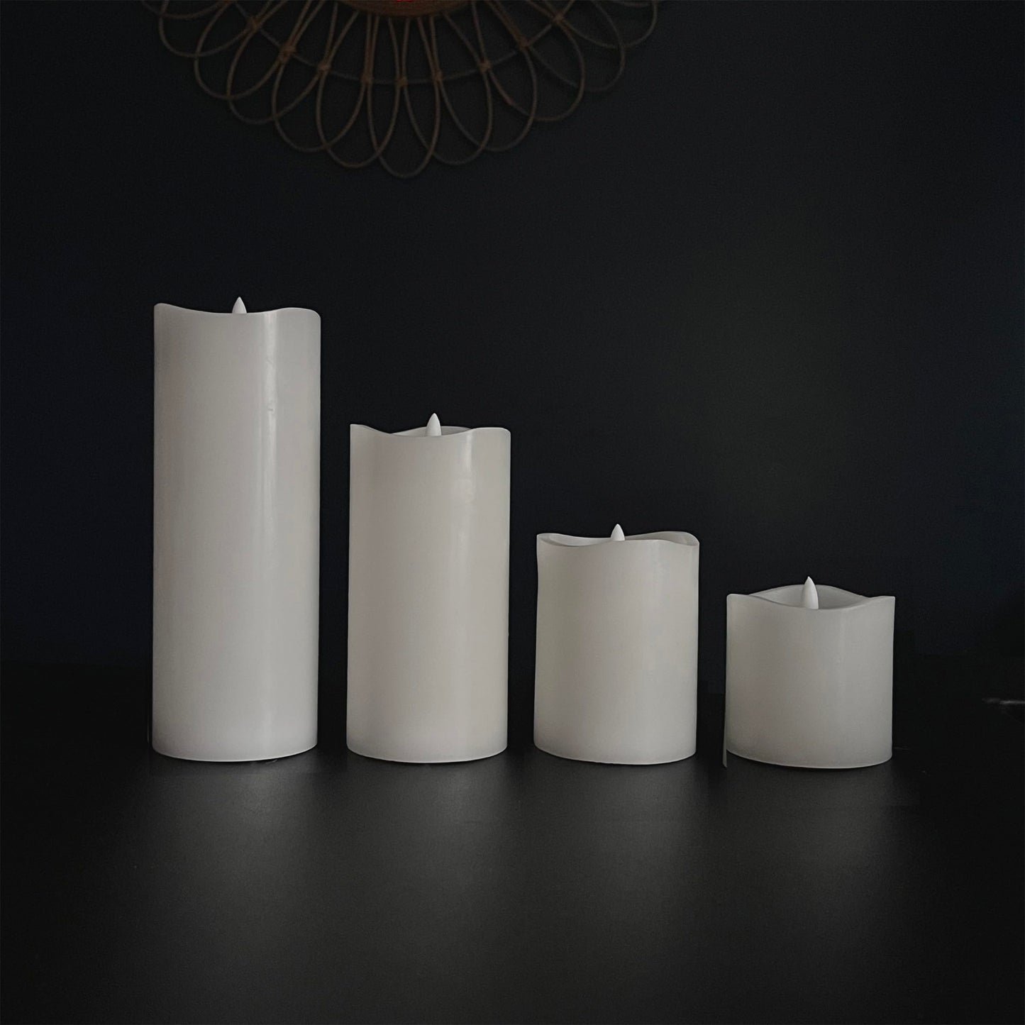Stonebriar 3 Count White Real Wax 3x4 Flameless LED Pillar Candles with Remote and Timer