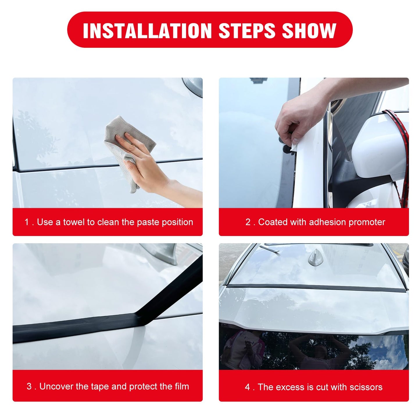 16.4 Ft Windshield Rubber Seal Car Weather Stripping Trim T Shape Sealing Strip for Car Front Rear Windshield (30mm*16.4Feet)