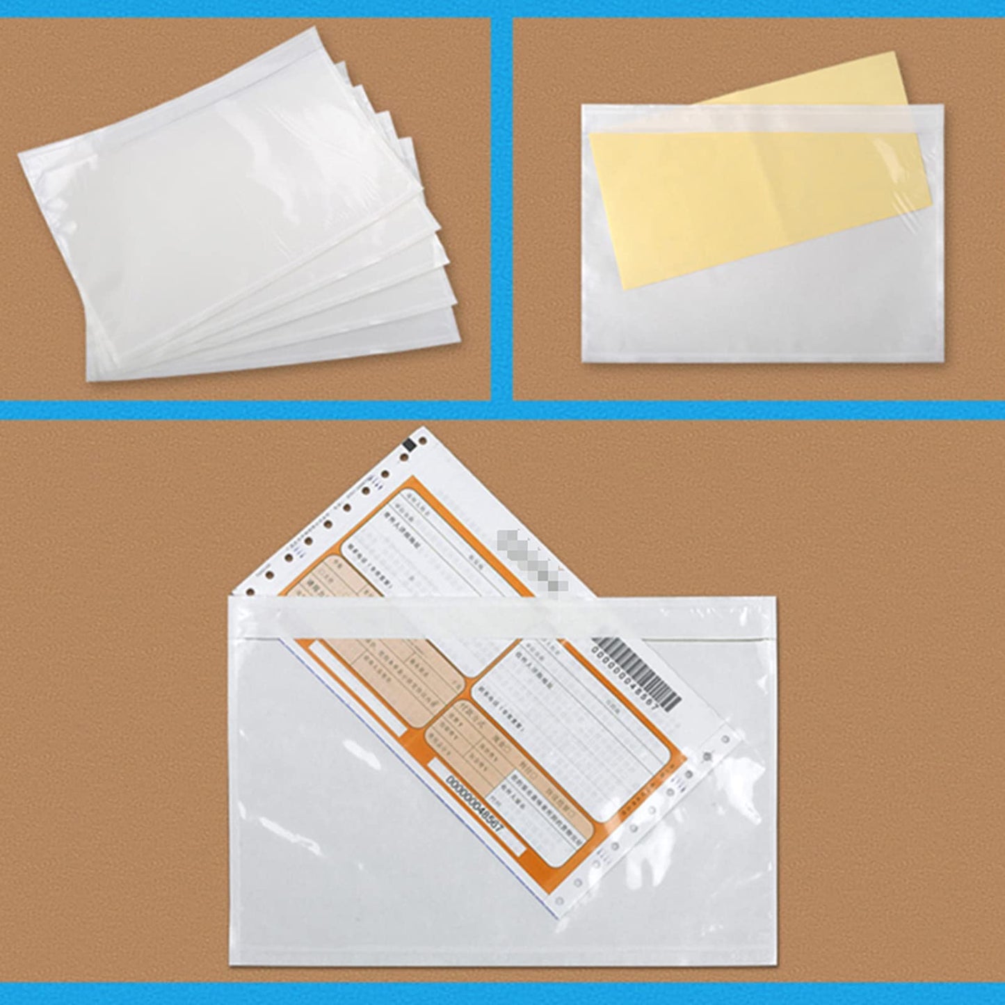 Coopaty 6" x 9" Adhesive Packing List Envelopes Clear Plastic Mailing Shipping Envelope Pouch (200 Pack)