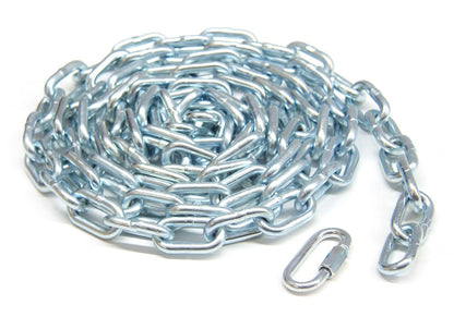 KingChain 519171 2/0 x 15 ft. Zinc-Plated Straight Link Coil Chain with 1/4-inch Quick Link, 520 lb. Safe Working Load, General Purpose Chain