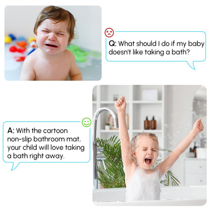 Bath Mats for Tub Kids, Baby Toddler - Large Cartoon Non-Slip Bathroom Bathtub Anti-Slip Shower Mats for Floor 40x16 Inch, Machine Washable XL Large Size Bathroom Mats (Whale)