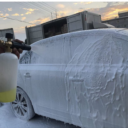 CGACOL Car Foam Cannon Pressure Washer Jet Wash Snow Foam Lance with 5 Pressure Washer Nozzle Tips Quick Release Adjustable Nozzle 1/4 Inch Car Foam Blaster for Pressure Washer 1 Liter