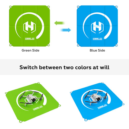 STARTRC Drone Landing Pad, Universal Waterproof Portable Fast-Foldable Helipad for Mini 5 Pro/4/3/2 SE/4K/DJI Neo/Flip/Mavic 3/RC Quadcopters (Blue-green, 26-inch/65cm)