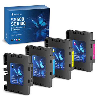 2026 3.09 Sublimation Ink Cartridge Compatible with Sawgrass SG500 SG1000 Printer All Versions | No Grid Lines Guaranteed | High-Performance & High-Viscosity Gel Ink | Long-Lasting(4 PK, B/C/M/Y)
