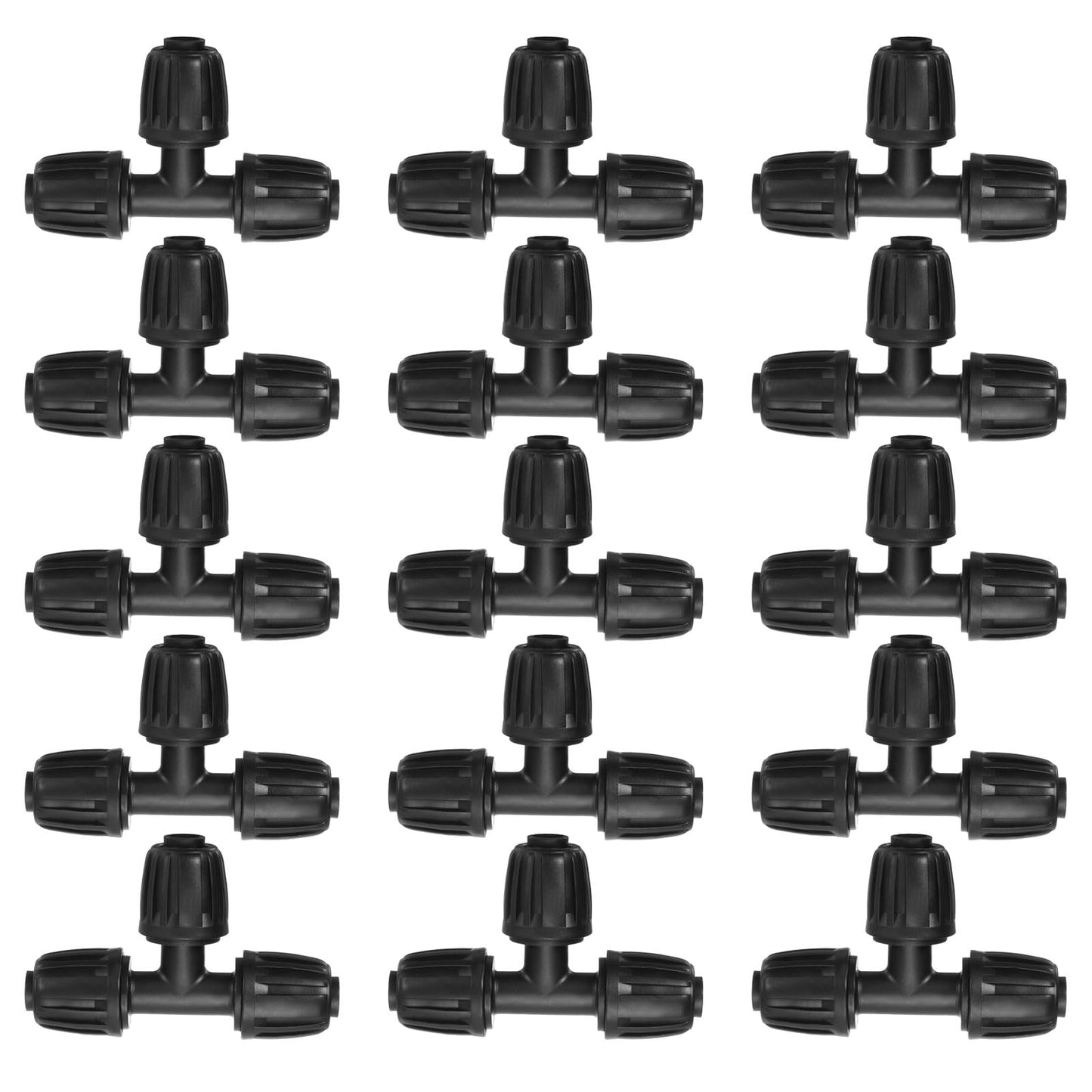 uxcell 15Pcs 1/2" Drip Irrigation Fittings Lock Barbed Tee Connectors for 1/2 Inch Tubing (16mm OD) Drip Tubing Barbed Connectors for Irrigation Tubing