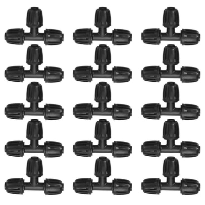 uxcell 15Pcs 1/2" Drip Irrigation Fittings Lock Barbed Tee Connectors for 1/2 Inch Tubing (16mm OD) Drip Tubing Barbed Connectors for Irrigation Tubing