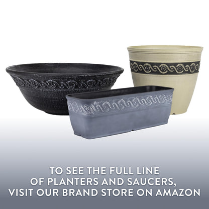 Corinthian Bowl 12" Planter, Ivory Ash