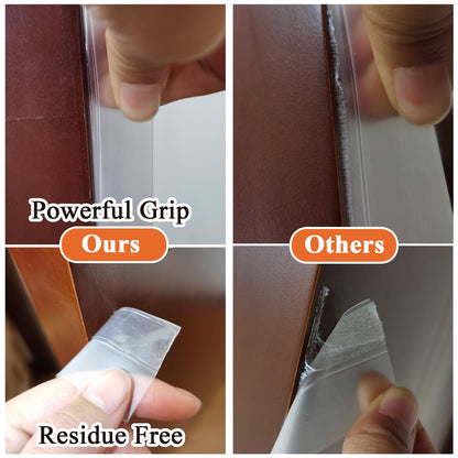 32.8FT Silicone Weather Stripping Door Seal Strip, No Residue Glass Shower Door Seal Strip Under Door Draft Stopper Silicone Sealing Tape for Doors Windows Shower Glass Gap,Transparent,35MM