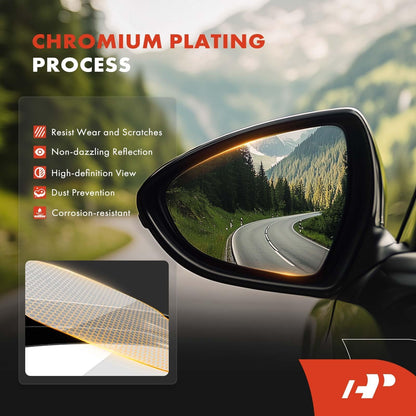 A-Premium Left Driver Side Heated Mirror Glass Compatible with BMW 320i 323i 325i 328i 328i xDrive 335d 335i xDrive 335is 125i 128i 135i, 2008-2013 - Convex Side Mirror Replace # 51167252893