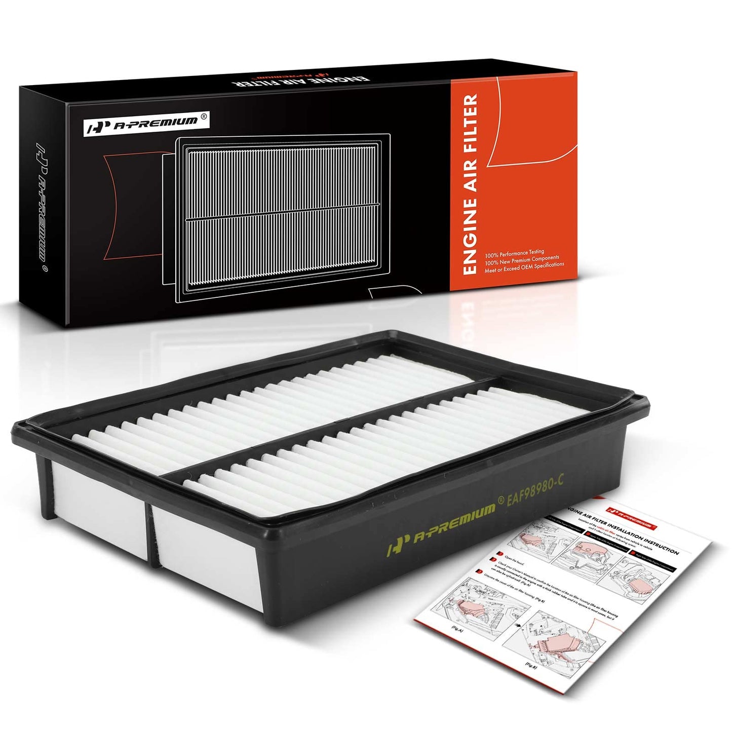 A-Premium Engine Air Filter Compatible with Mazda 3 2004-2013, 3 Sport 2009-2013, 5 2006-2010 2012-2017, 2.0L 2.3L 2.5L