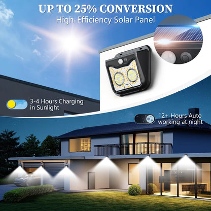 Solar Motion Sensor Lights Outdoor, Owl Shaped Warm White Waterproof Solar Powered Wall Lights, 3 Lighting Modes Security Flood Lights for Outside Deck, Fence, Yard, Garden, Step, Porch, Door -2 Pack