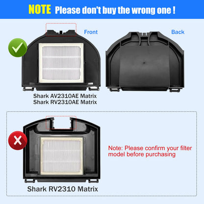 RV2310AE Replacement Parts for Shark AV2310AE/RV2320S/UR2350AE Matrix Robot Vacuum Cleaner,1 Main Brush Roller, 6 Side Brushes, 2 HEPA Filters, 2 Foam Filters(Not for RV2300/RV2310)