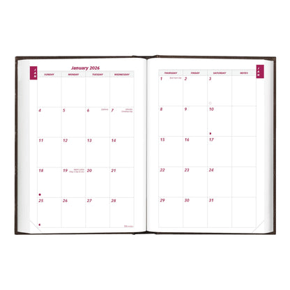 Brownline® 2026 Traditional Daily/Monthly Planner, Untimed Journal, 12 Months, January to December, Perfect Binding, 7.5" x 5", Black (CB387.BLK-26)