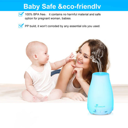 Diffuserlove 2 Pack 200ml Essential Oil Diffuser Ultrasonic Aromatherapy Diffuser Cool Mist Humidifiers and Waterless Auto Shut-Off for Home Office Bedroom