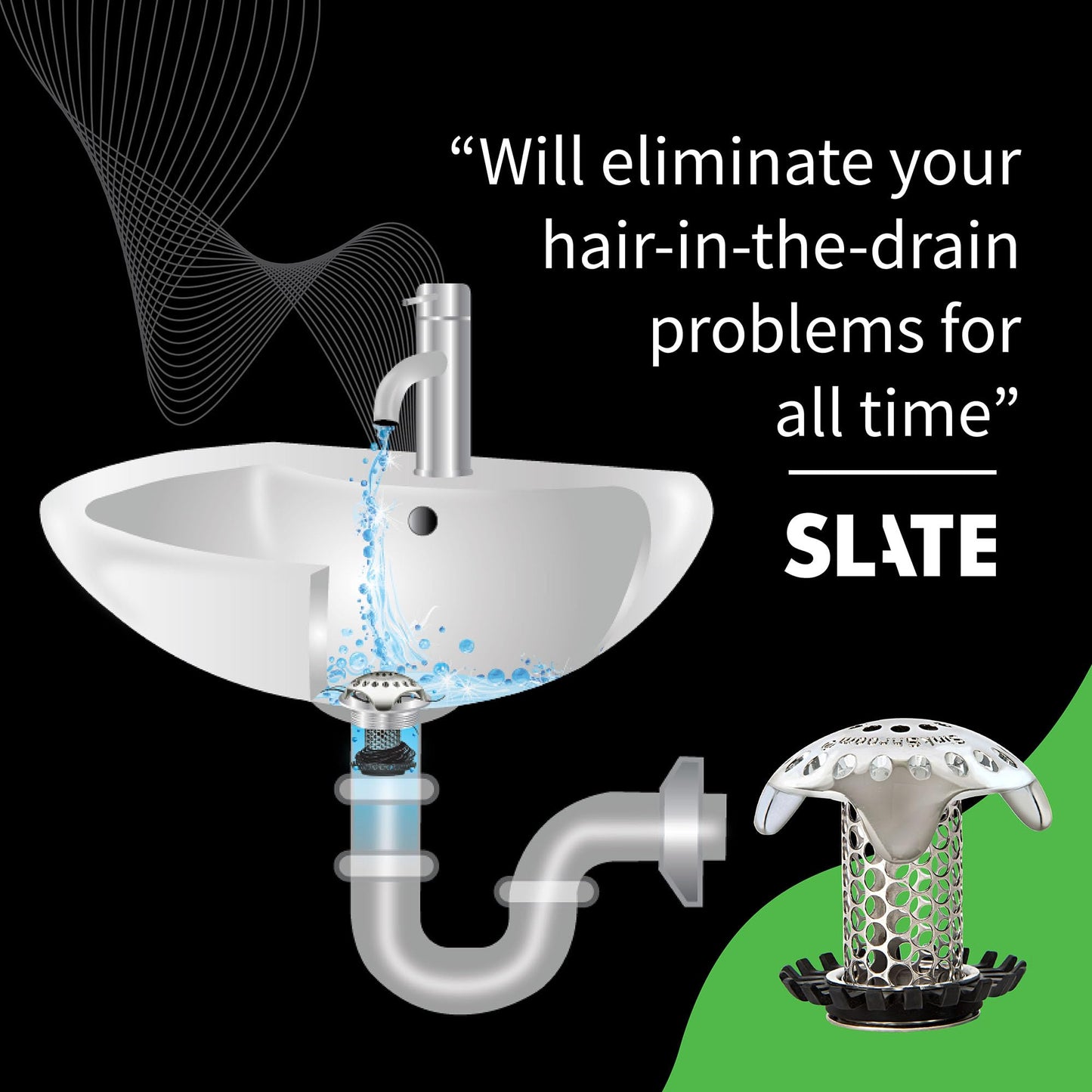 SinkShroom Ultra Revolutionary Bathroom Sink Drain Protector, Stainless Steel with Stopper