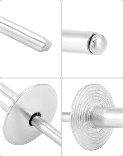 QWORK Large Flange Blind Rivets, 500 Pcs Blind Rivet, 5/8" Flange Diameter, 3/16" x 5/8"