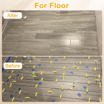 Storystore Tile Leveling System Tiles Leveler Spacers - 1/8 Inch 300 Piece Leveling Spacer Clips 100 Piece Reusable Wedges and 1 Installation Pliers - Tile and Stone Installation for PRO and DIY