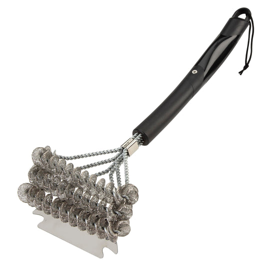 Cuisinart Triple Coil Brush, 17” Stainless Steel Grill Brush with Wide Scraper for All Grates, Bristle Free Grilling Accessory for Worry Free Cleaning, Perfect for BBQs, Cookout & Tailgate Cleaning