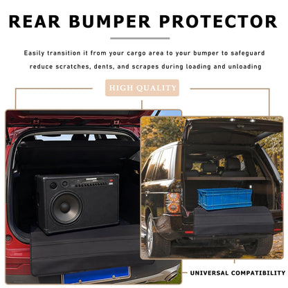 Rear Bumper Protector Mat for Car, Bumper Guard Cover, Dog Cargo Mat Prevent Scratches, Foldable Non-Slip Trunk Mats for Cars, SUV, Pickup Trucks and Floor (Black)