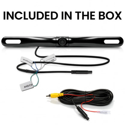 BOSS Audio Systems LPCB36 Car Rearview Backup Camera – License Plate Mount, High Resolution, Easy Mounting, 170° Wide Angle, Weatherproof, Low Light Friendly, Distance Guide View