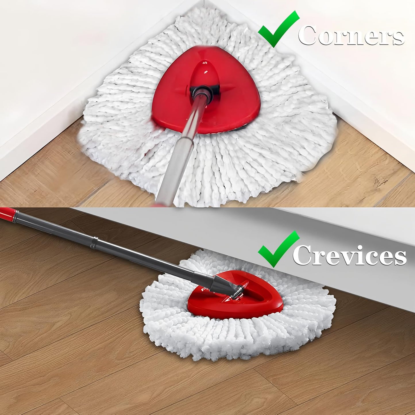 Spin Mop Head Refill, 6 Pack Mop Head Compatible with Vileda EasyWring Spin Mop, Microfiber Spin Replacement Head Spin Mop Refills for Floor Cleaning