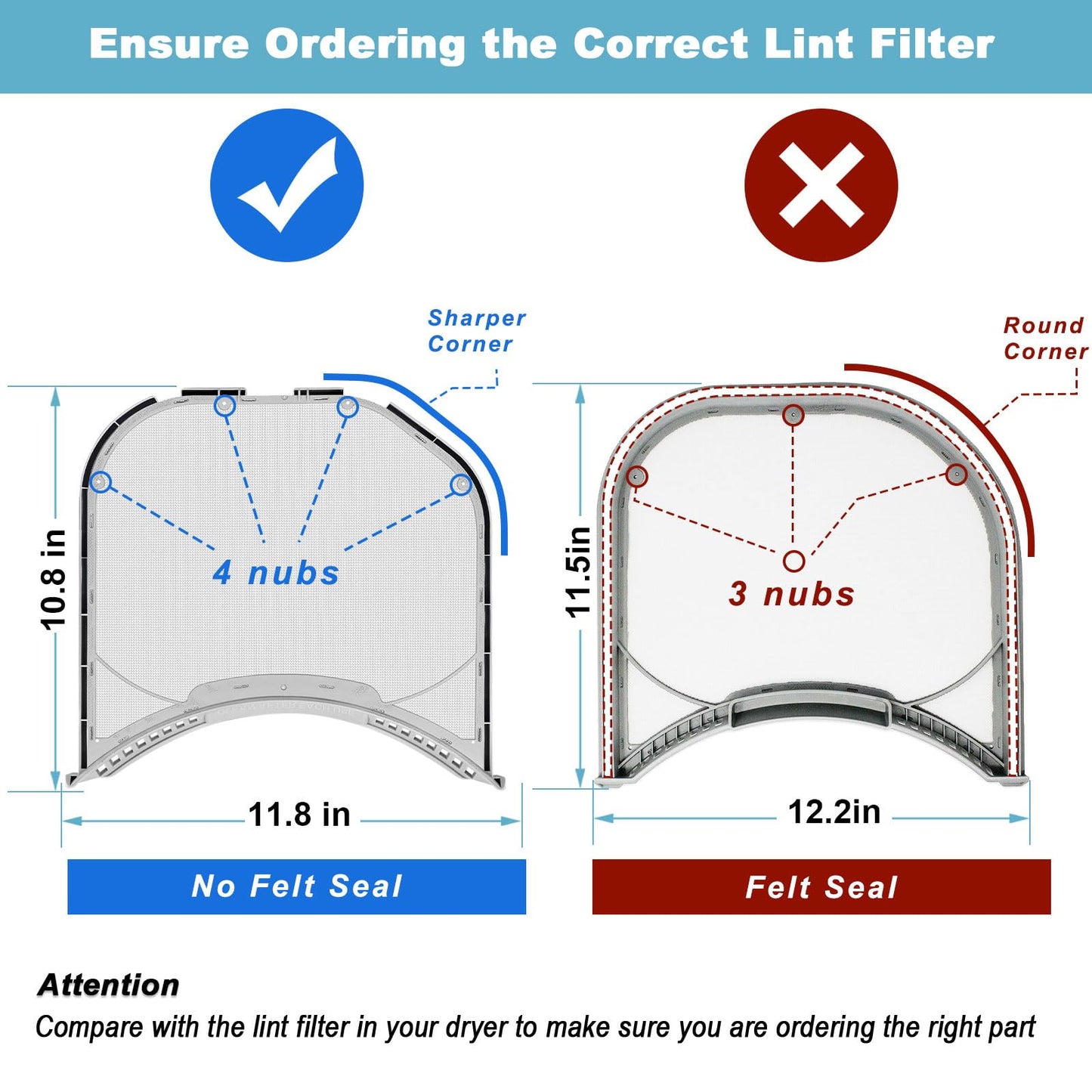 UPDATED ADQ56656401 Dryer Lint Filter Replacement for LG and Kenmore Dryer Lint Screen Replaces 1462822, AP4457244, PS3531962, AH3531962, EA3531962