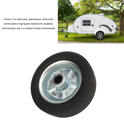 Wheel, Trailer Jack Universal Wheel with 6 Inch Diameter and 1200 Lbs Load Capacity, Swivel Caster Wheels for Lawn Mowers, Utility Carts, Rubber Clad Iron Construction