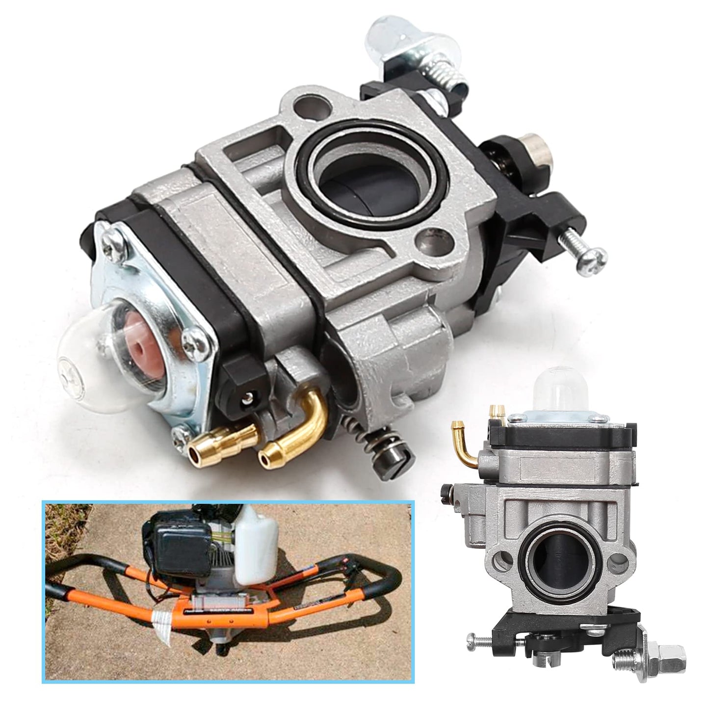 300486 11334 Carburetor Carb Replacement for 2 Cycle 43cc Powermate PCV43 Tiller Replacement for Earthquake E43 MC43 MD43 WE43 WE43E WE43CE Carb Fuel Line Tune Up Kit