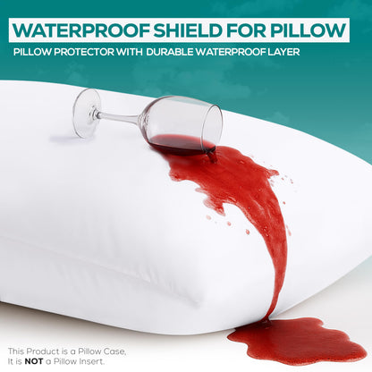 Utopia Bedding Set of 4 Waterproof Pillow Protectors with Zipper King Size (White), Ultra Soft Pillow Covers, Bed Bug and Dust Mite Proof Pillow Encasements, Moisture Wicking Pillow Cases