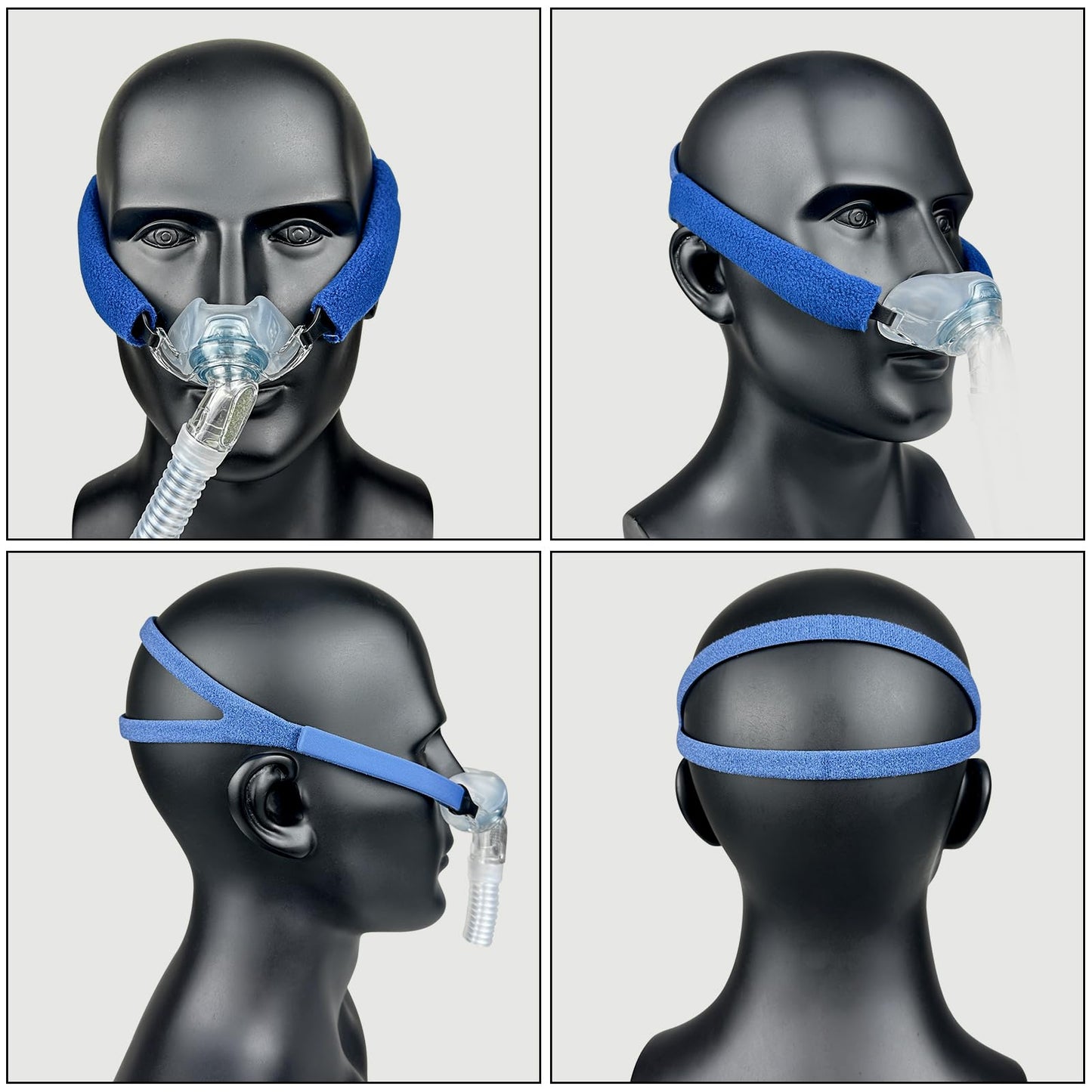 Headgear Strap and Clips for Fisher Paykel Brevida Nasal Pillow Mask Headgear 2 Pack Replacement Headgear Supplies Compatible for Brevida Nasal Pillow (Standard, Blue)