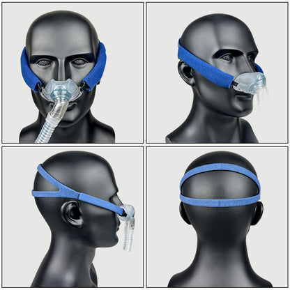 Headgear Strap and Clips for Fisher Paykel Brevida Nasal Pillow Mask Headgear 2 Pack Replacement Headgear Supplies Compatible for Brevida Nasal Pillow (Standard, Blue)