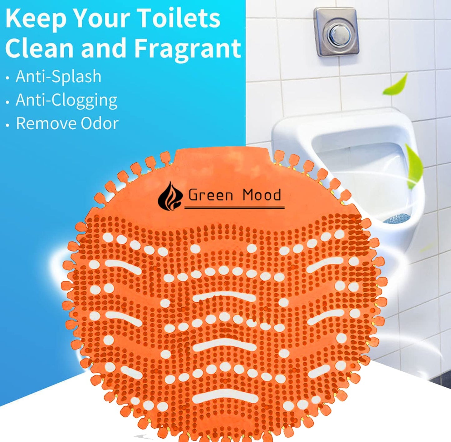 10 Pack Urinal Screen Deodorizer Scented, Anti-Splash Anti-Clogging Urinal Pucks Lasting Odor Freshener Urinal Cake –Ideal for Bathrooms, Restrooms, Office, Restaurants, Schools