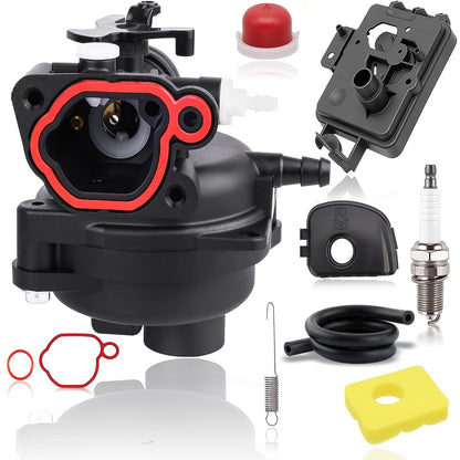 799583 Carburetor Replacement for Briggs Stratton 593261 595656 591979 Engines 450E 500E 550E 550EX Series 125cc 140cc Lawnmower with 595663 Air Filter Base 799579 Air Cleaner Foam Filter Kit A19