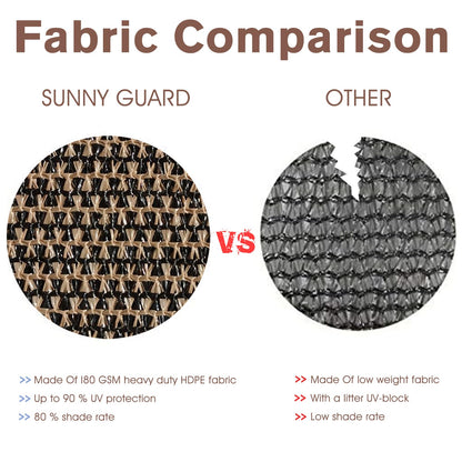 SUNNY GUARD 3'x10' Brown Balcony Deck Privacy Screen Fence, Apartments Railing Screen, Heavy Duty Wind Screen for Outdoor,Backyard,Patio,Deck Privacy