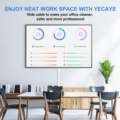 Yecaye 250" Cable Concealer, 16 Pack Cord Hider Wall Cable Management System, Paintable PVC Wire Cover Raceway Kit for a Power Cord, Ethernet Cable, Speaker Wire, Each L15.7in, W 0.59in H 0.4in, White