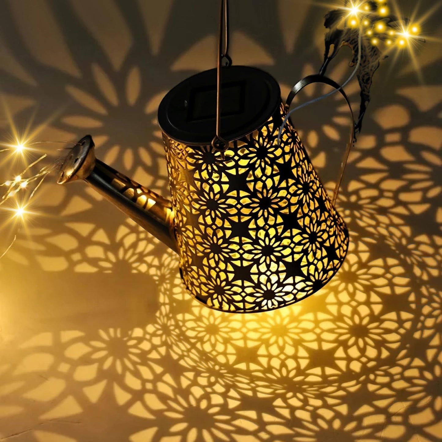 SRNPMIU Solar Garden Decorations Light - Watering Can with Light,Hanging Waterproof Landscape Lantern Lights,Outside Decorations for Yard Patio Pathway
