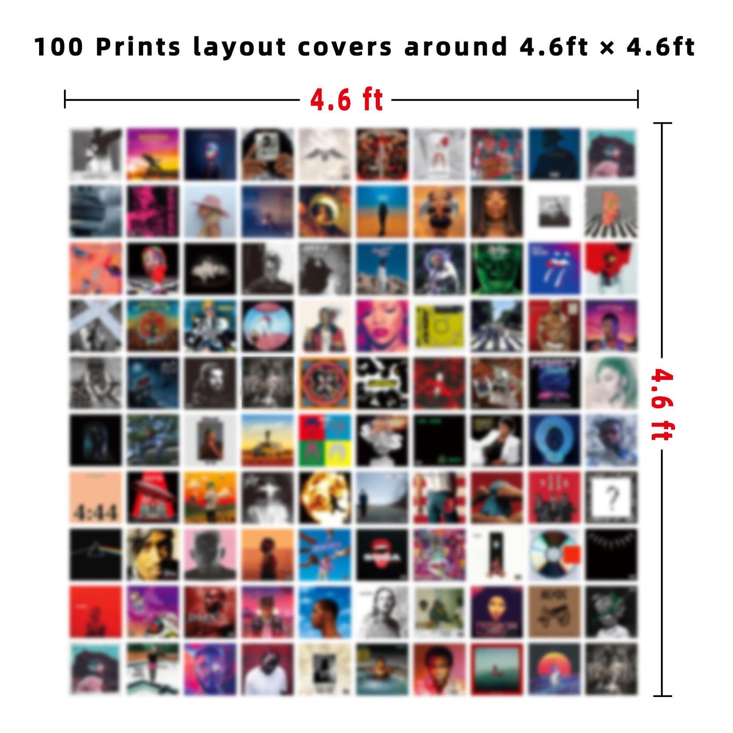 100 Pcs 5x5 Inch | Posters Wall Collage Kit for Room, Album Cover, Music, Rapper, Band, Wall Posters for Bedroom