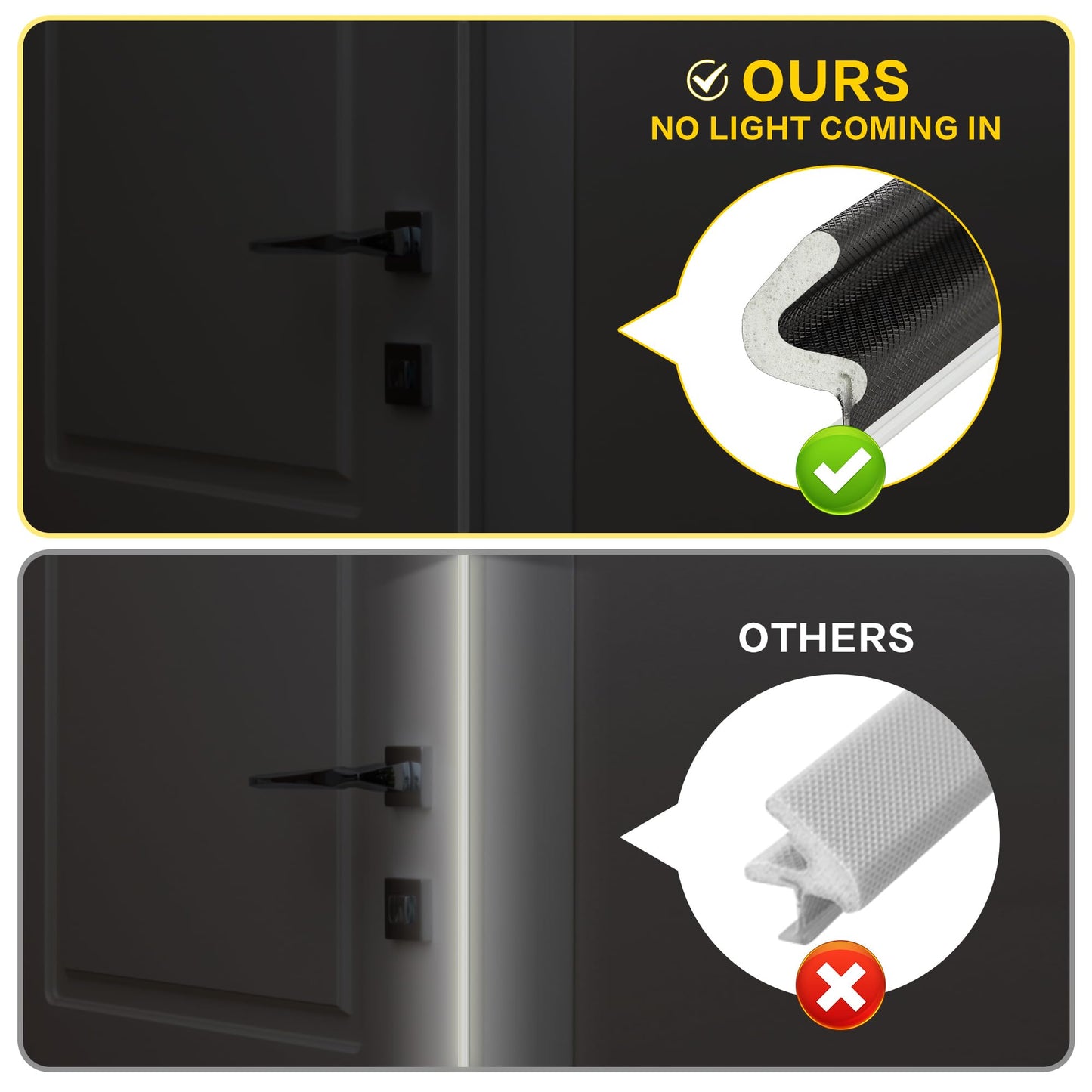 Weather Stripping Door Seal Strip Soundproof Q Foam Weather Stripping for Door Frame, Exterior Door Weather Stripping for Large Gap